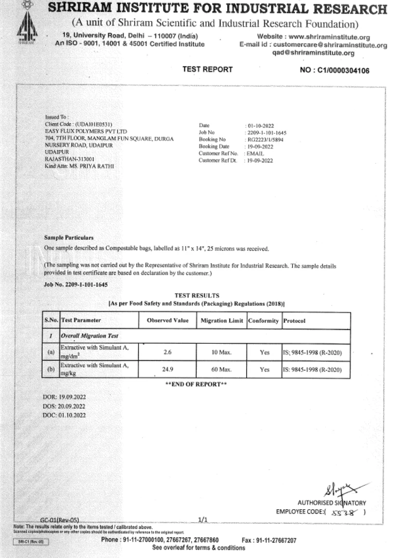 Easy-Flux Certification